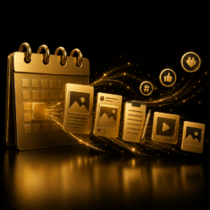 Abbonamento contenuti - flusso 3D oro di articoli e post da calendario, Dal Pra Lab