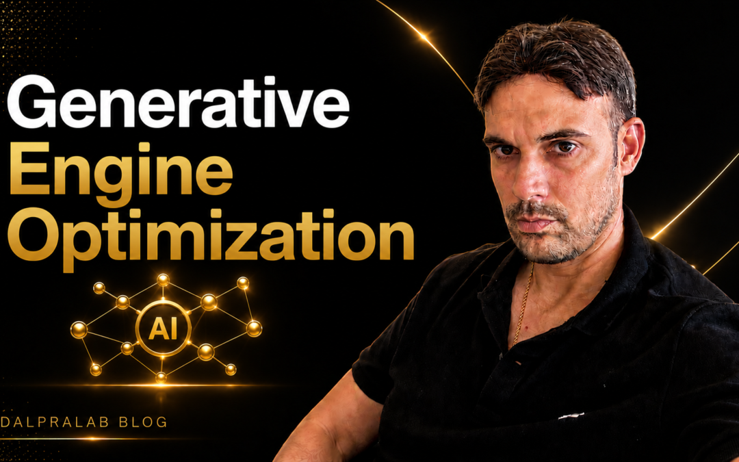 Generative Engine Optimization guida 2026 - blog Dalpralab, copertina con Massimiliano Dal Pra