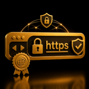 Lucchetto HTTPS e certificato SSL per connessione sicura del sito — Certificato SSL e HTTPS by Dalpralab