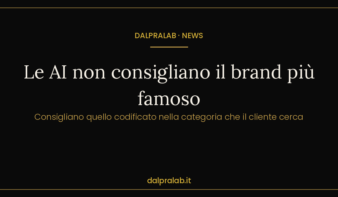 Farsi consigliare dalle AI: non conta quanto sei famoso, ma in che categoria ti hanno messo (2026)