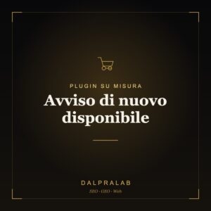Plugin Avviso di nuovo disponibile su misura | Dalpralab
