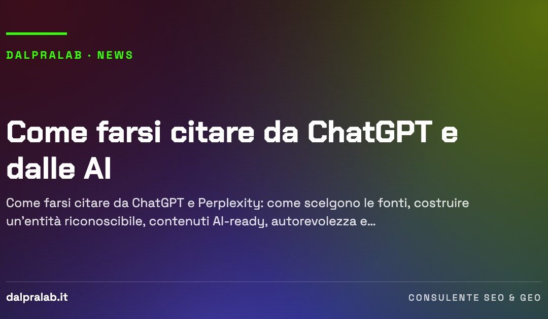 Come farsi citare da ChatGPT e dalle AI