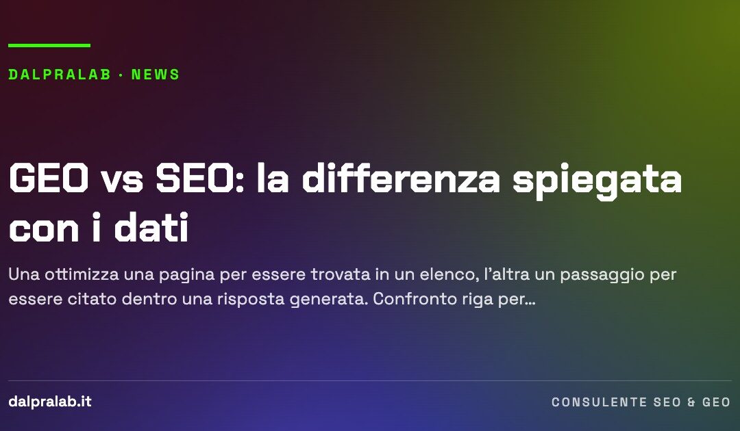 GEO vs SEO: la differenza spiegata con i dati