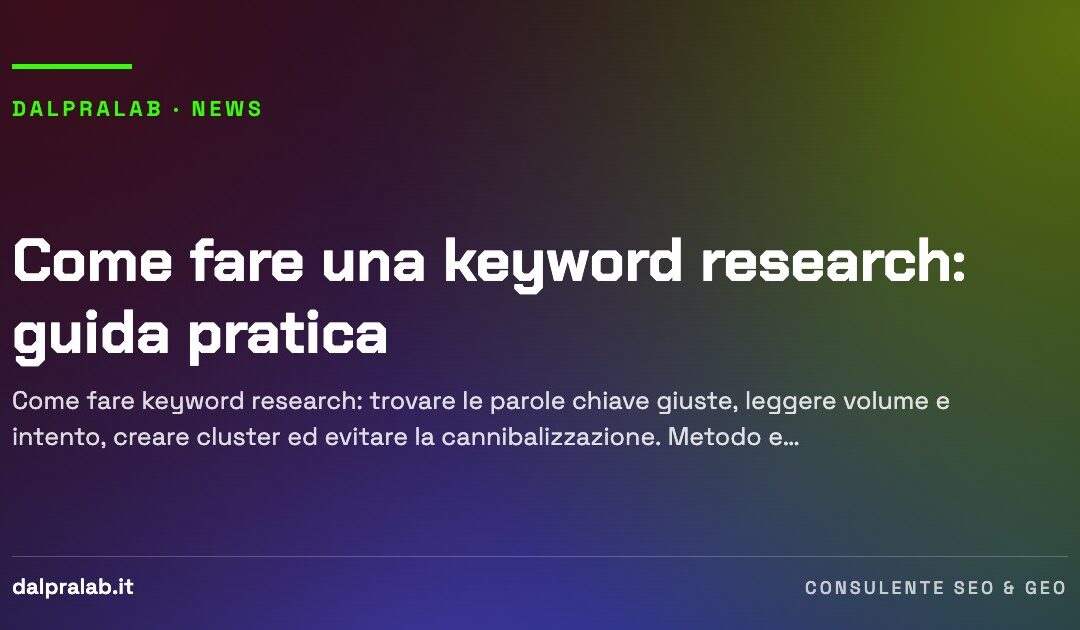 Come fare una keyword research: guida pratica