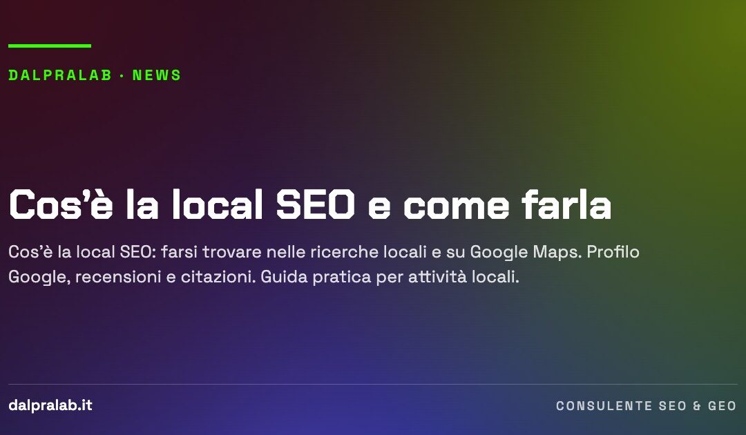 Cos’è la local SEO e come farla