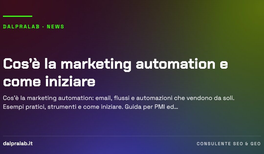 Cos’è la marketing automation e come iniziare
