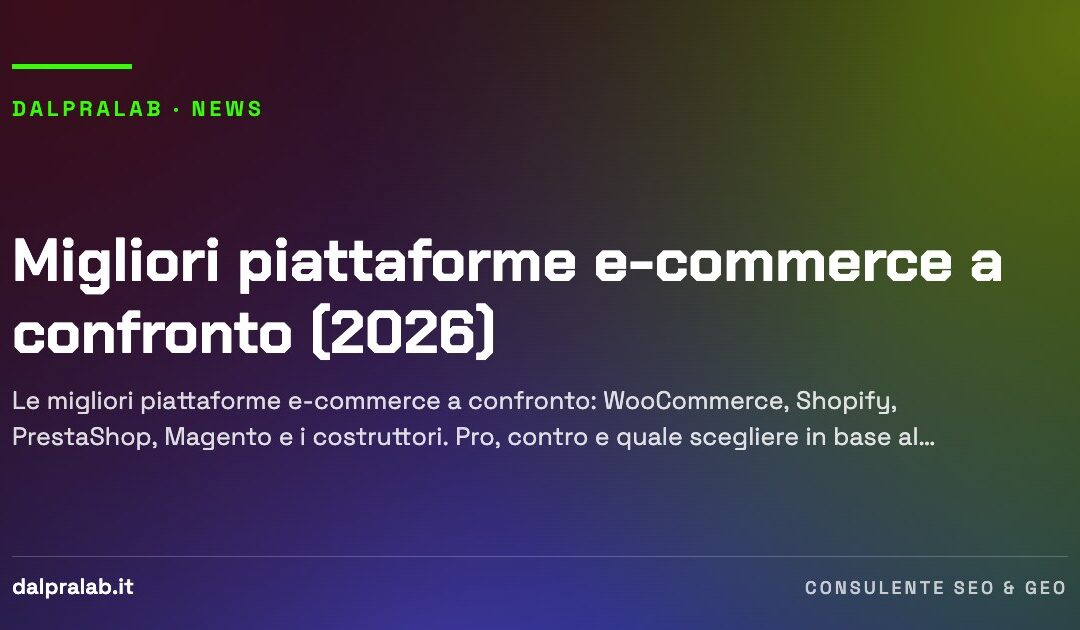 Migliori piattaforme e-commerce a confronto (2026)