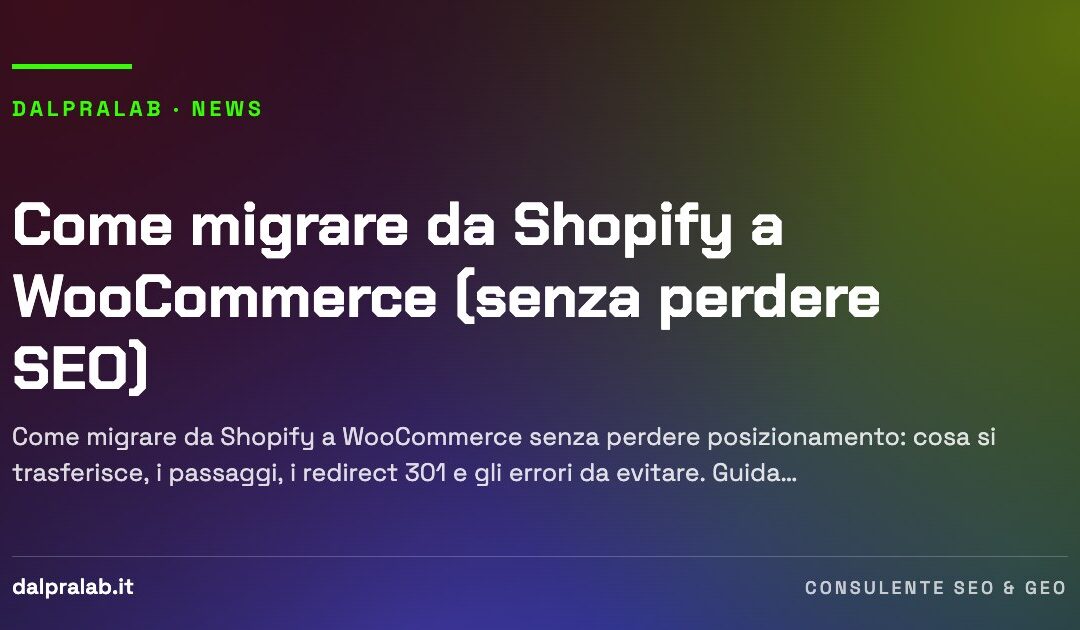 Come migrare da Shopify a WooCommerce (senza perdere SEO)