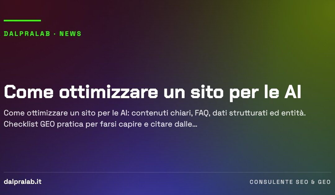 Come ottimizzare un sito per le AI