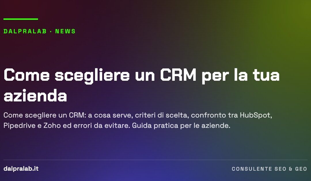 Come scegliere un CRM per la tua azienda