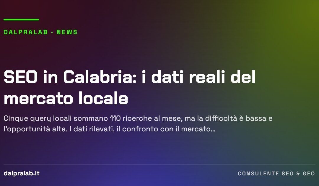 SEO in Calabria: i dati reali del mercato locale