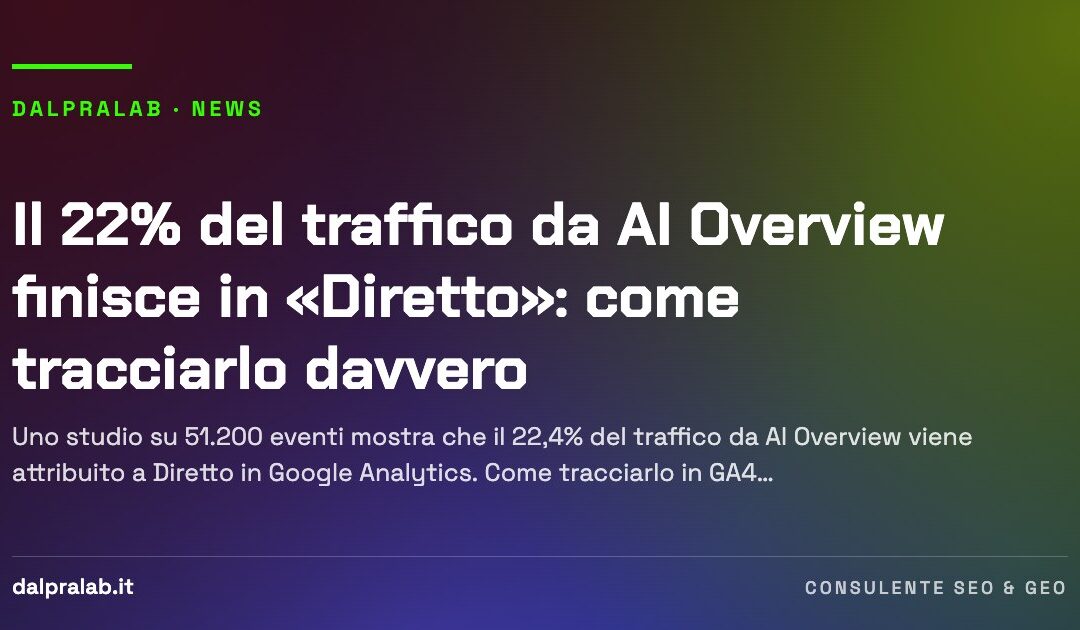 Il 22% del traffico da AI Overview finisce in «Diretto»: come tracciarlo davvero