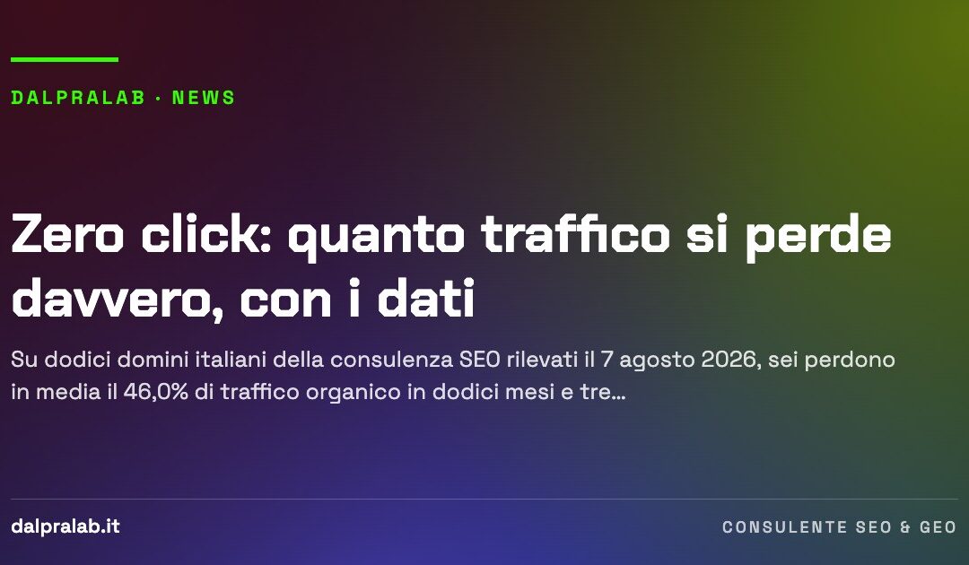 Zero click: quanto traffico si perde davvero, con i dati