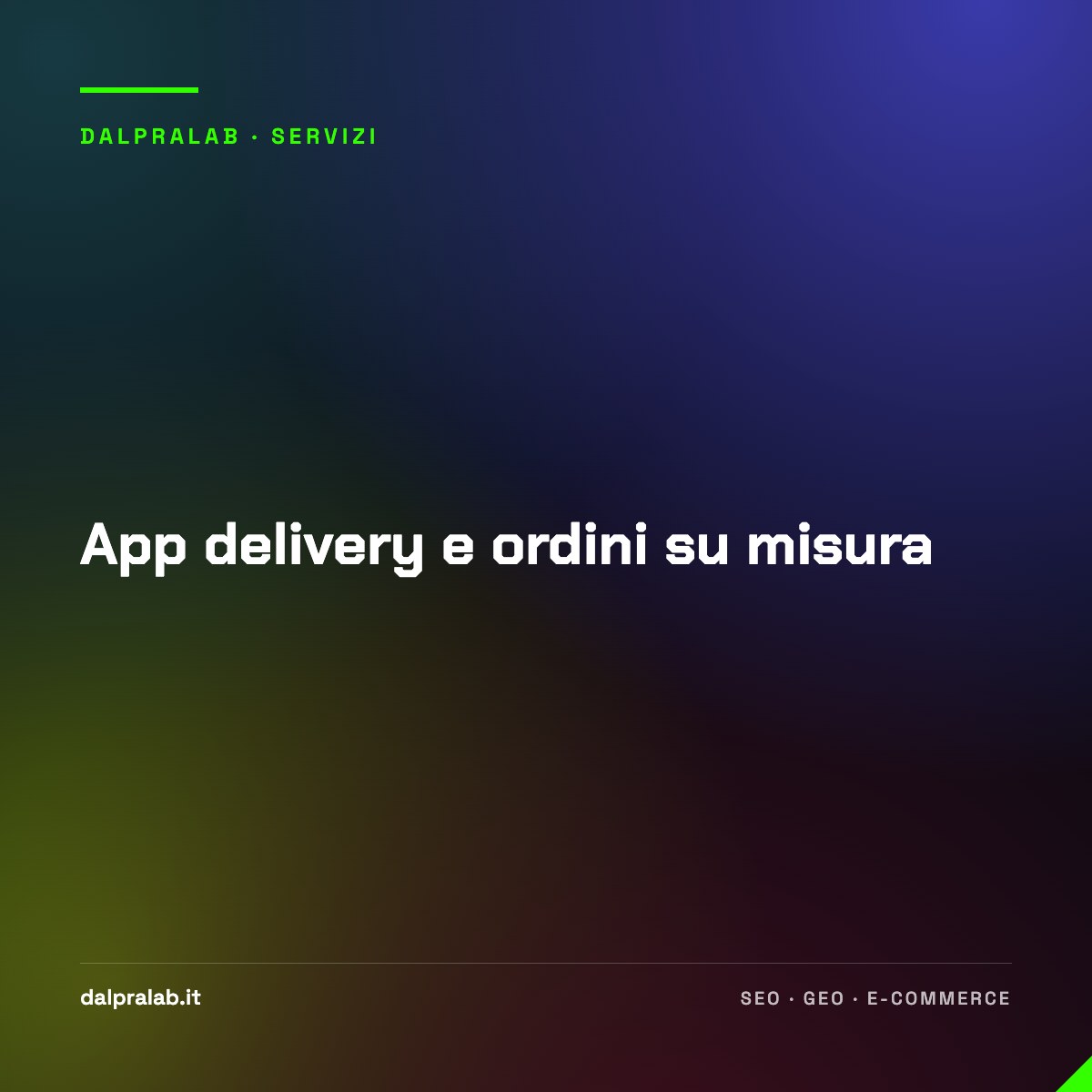 App delivery e ordini su misura