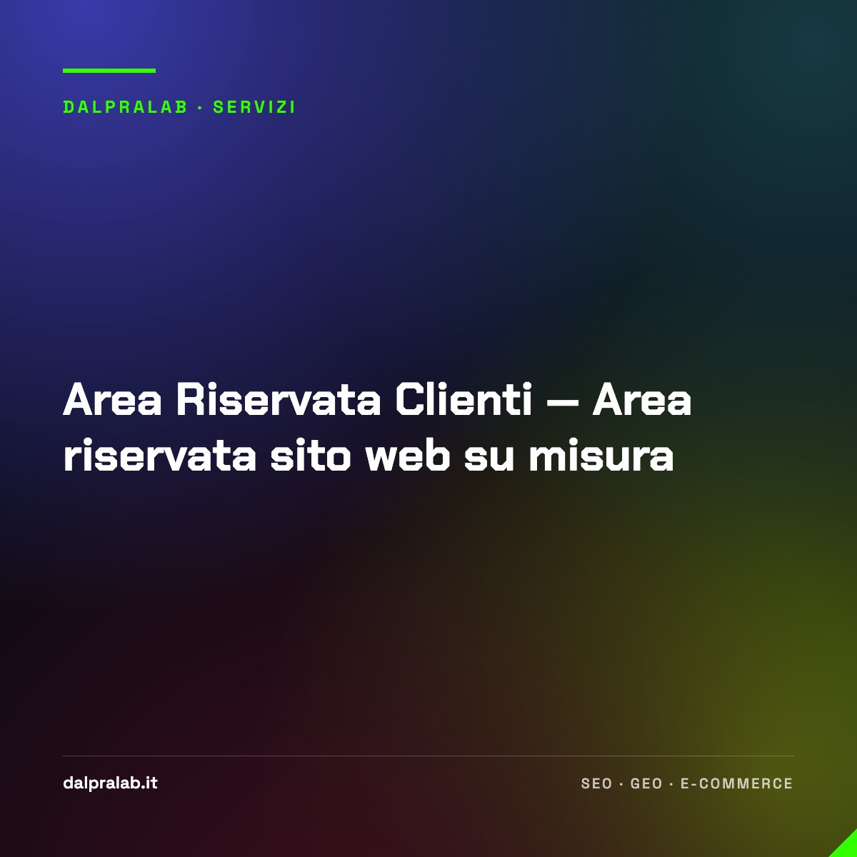 Area Riservata Clienti — Area riservata sito web su misura