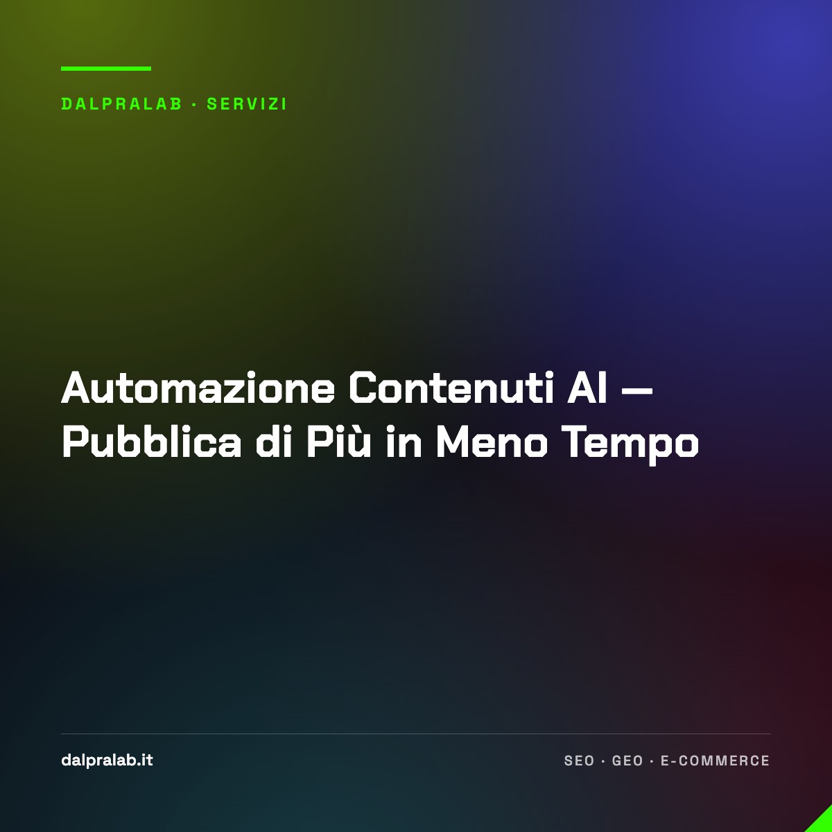 Automazione Contenuti AI — Pubblica di Più in Meno Tempo