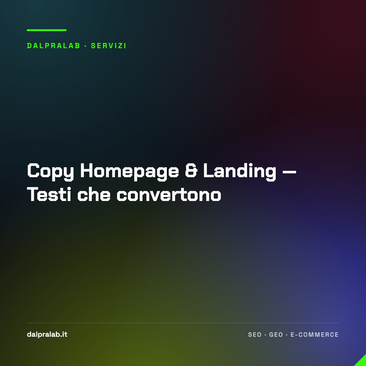 Copy Homepage & Landing — Testi che convertono