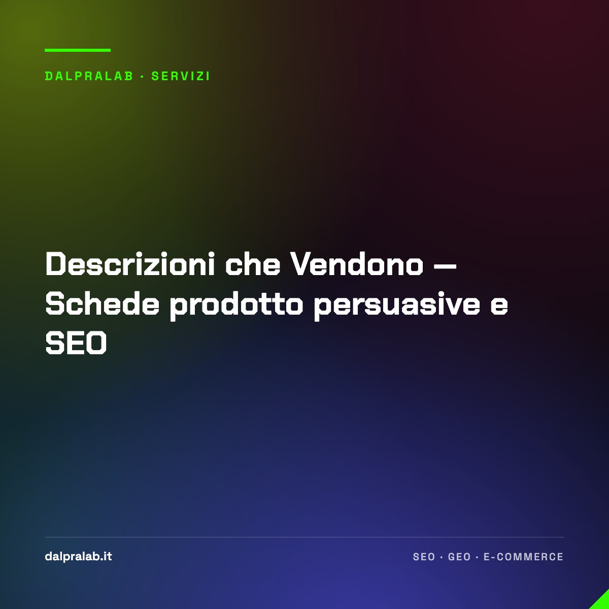 Descrizioni che Vendono — Schede prodotto persuasive e SEO
