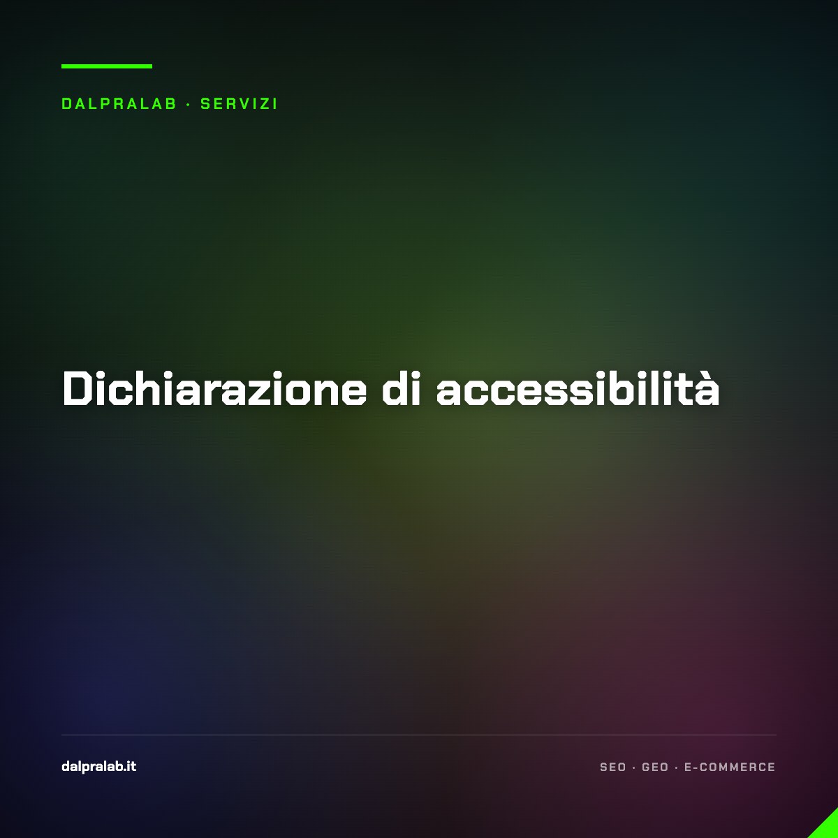 Dichiarazione di accessibilità — servizio di Massimiliano Dal Prà, DalPraLab