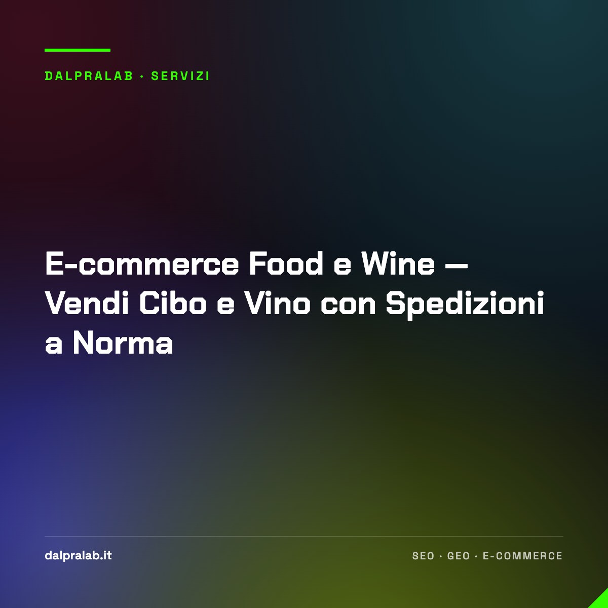 E-commerce Food e Wine — Vendi Cibo e Vino con Spedizioni a Norma
