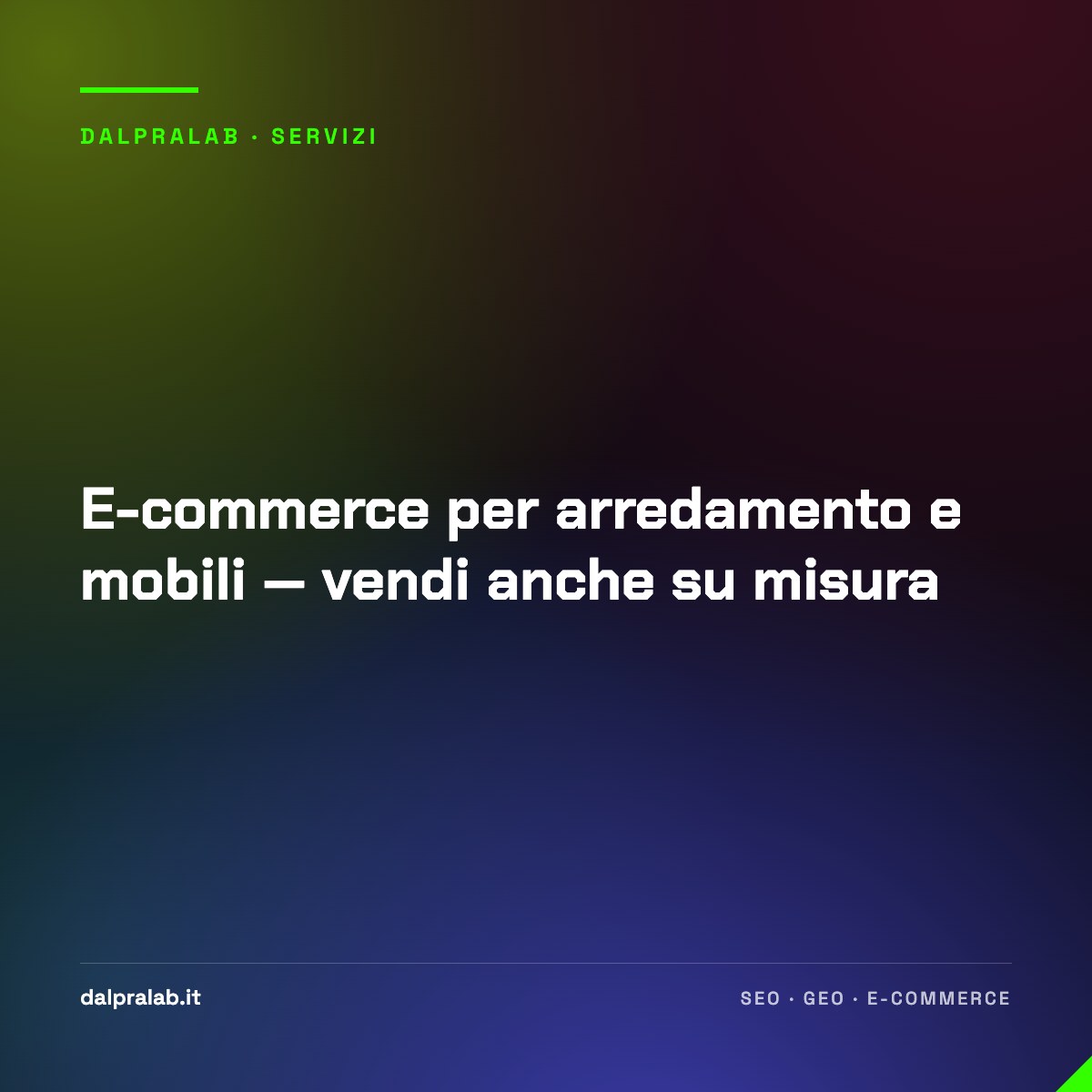 E-commerce per arredamento e mobili — vendi anche su misura