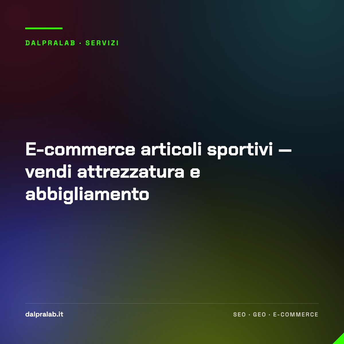 E-commerce articoli sportivi — vendi attrezzatura e abbigliamento