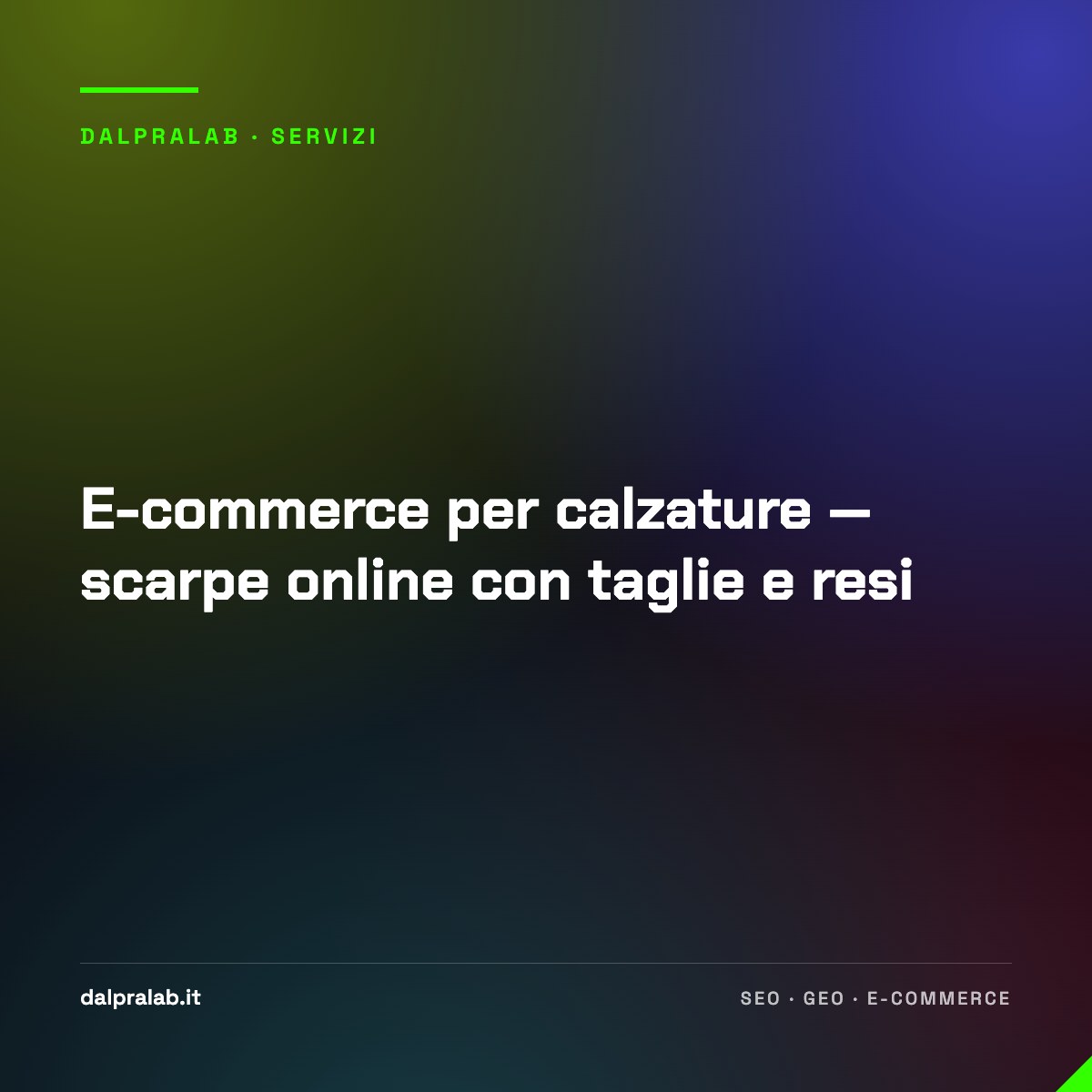 E-commerce per calzature — scarpe online con taglie e resi