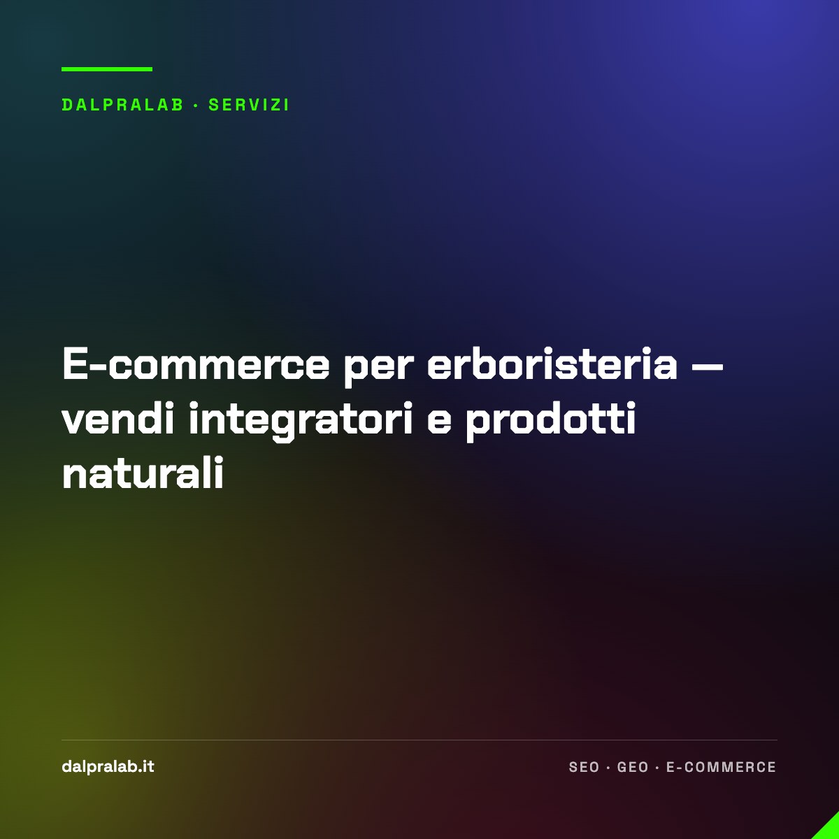 E-commerce per erboristeria — vendi integratori e prodotti naturali