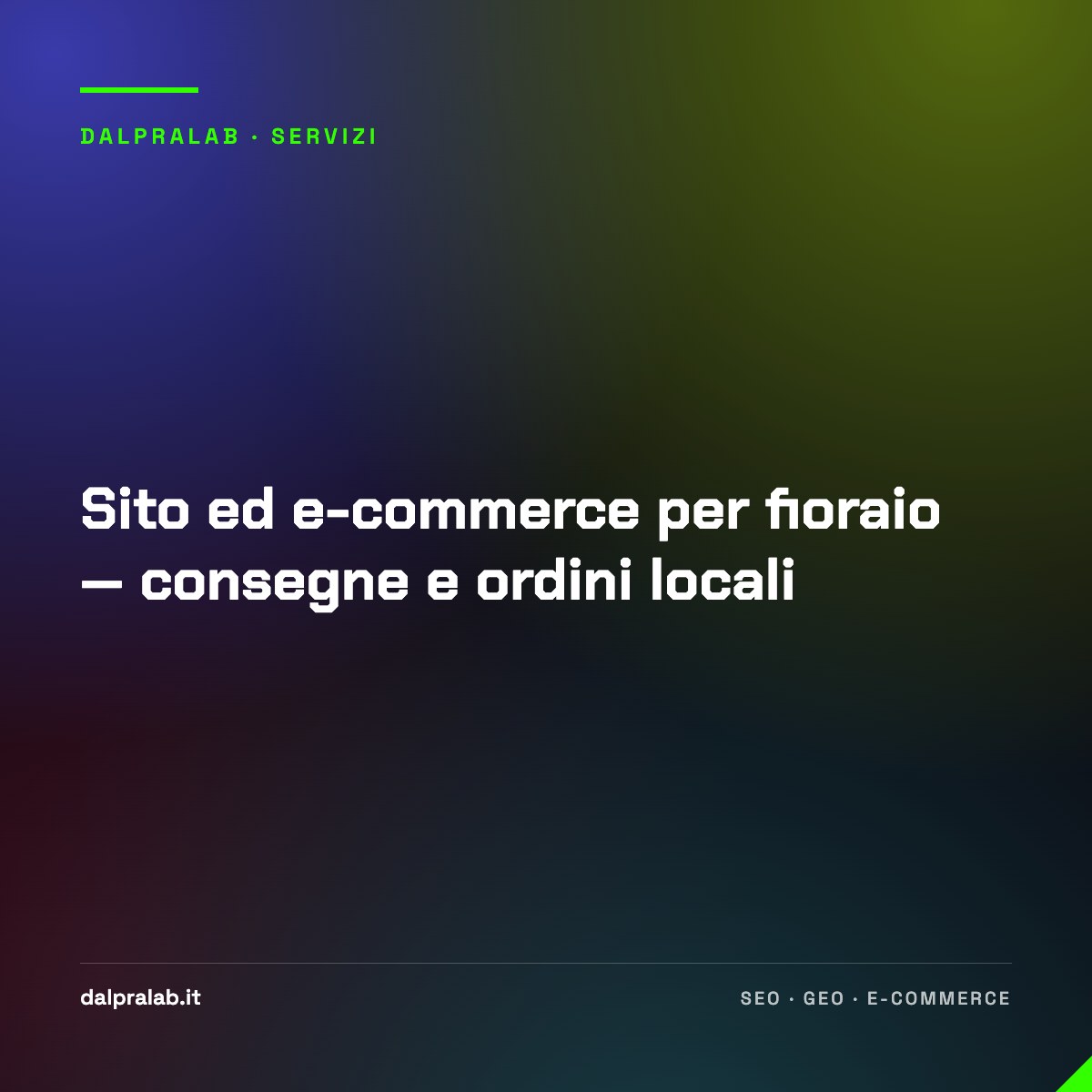 Sito ed e-commerce per fioraio — consegne e ordini locali