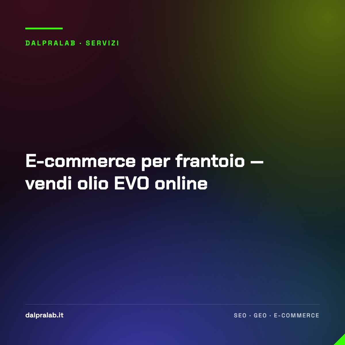 E-commerce per frantoio — vendi olio EVO online