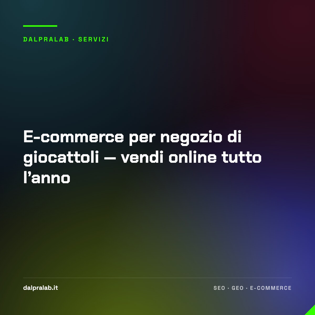 E-commerce per negozio di giocattoli — vendi online tutto l’anno