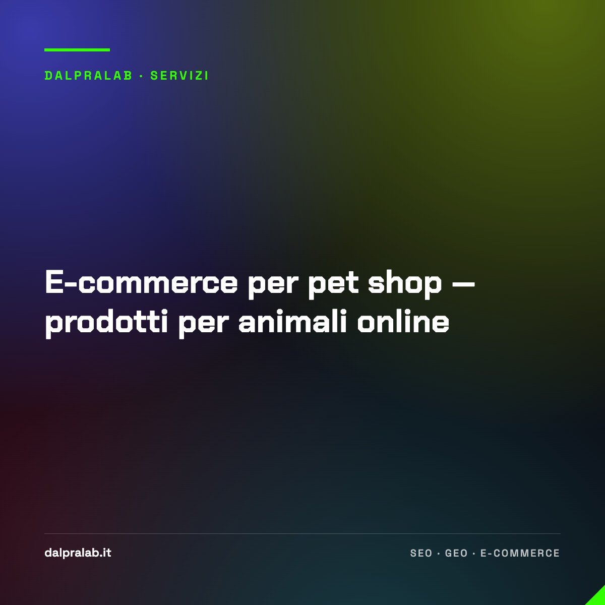E-commerce per pet shop — prodotti per animali online
