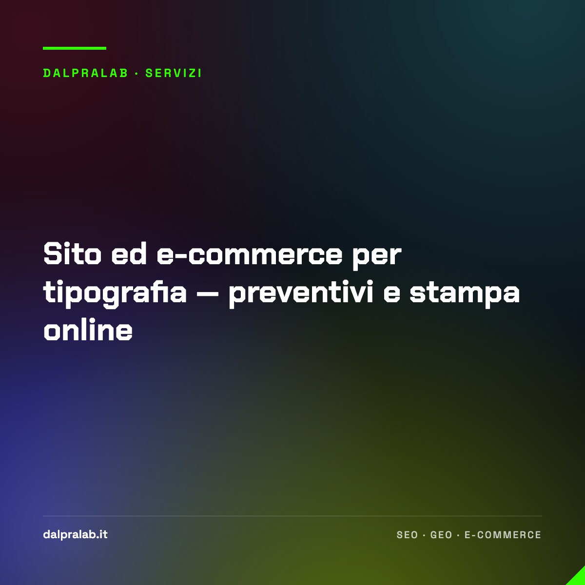 Sito ed e-commerce per tipografia — preventivi e stampa online