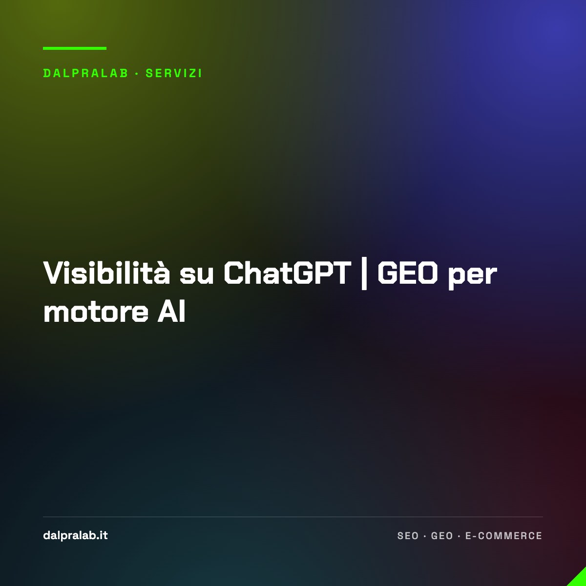 Visibilità su ChatGPT | GEO per motore AI