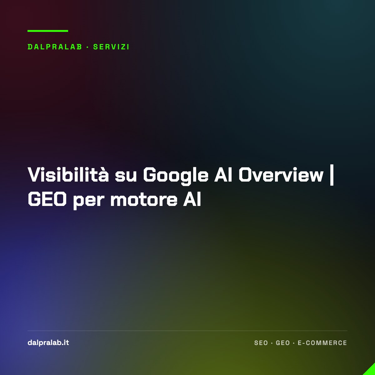 Visibilità su Google AI Overview | GEO per motore AI