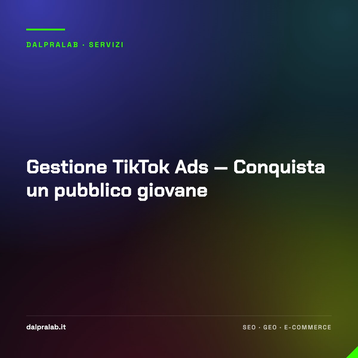 Gestione TikTok Ads — Conquista un pubblico giovane