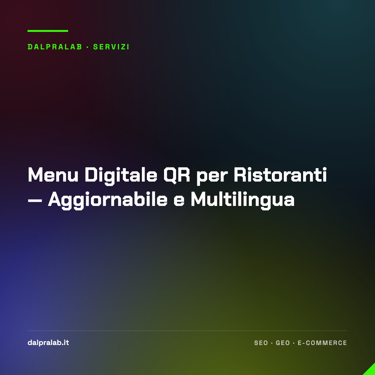 Menu Digitale QR per Ristoranti — Aggiornabile e Multilingua