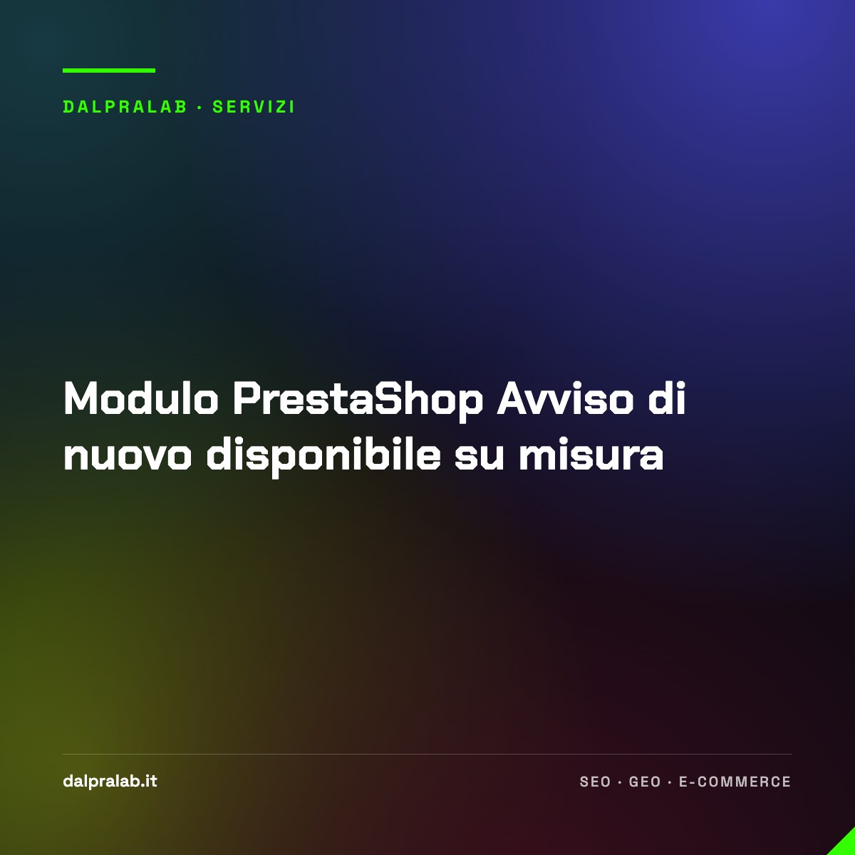 Modulo PrestaShop Avviso di nuovo disponibile su misura