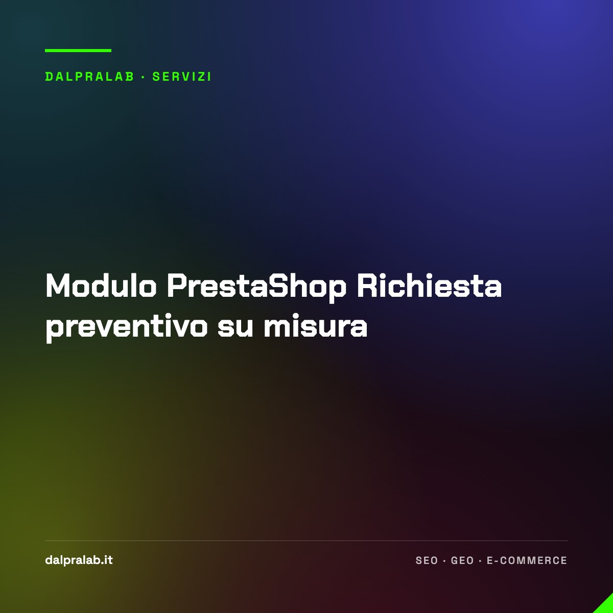 Modulo PrestaShop Richiesta preventivo su misura
