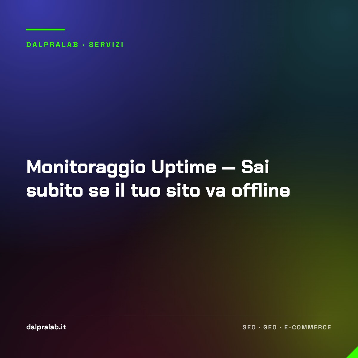 Monitoraggio Uptime — Sai subito se il tuo sito va offline