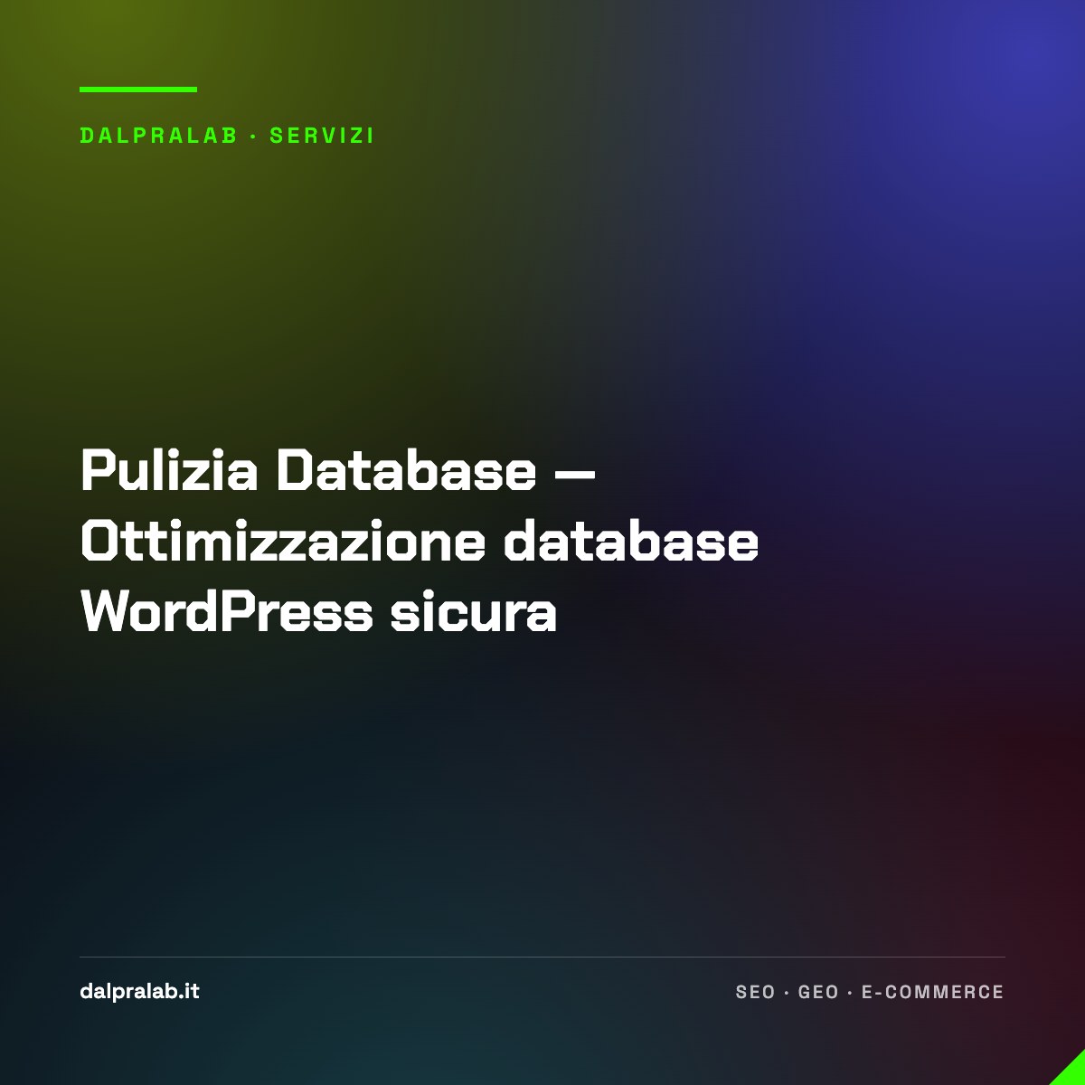 Pulizia Database — Ottimizzazione database WordPress sicura