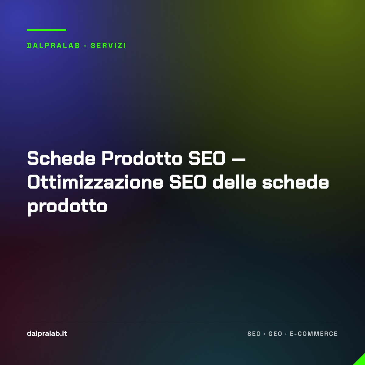 Schede Prodotto SEO — Ottimizzazione SEO delle schede prodotto