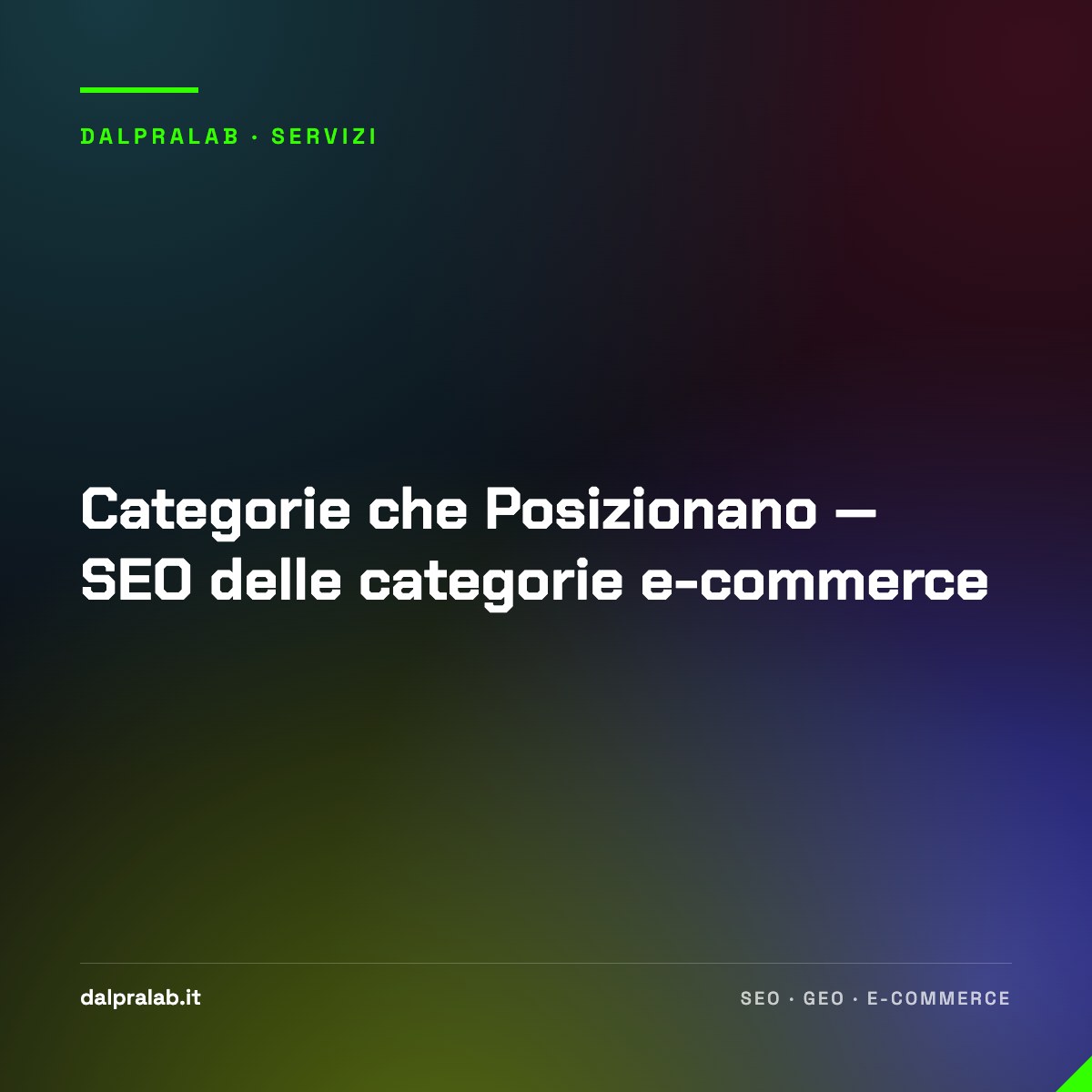 Categorie che Posizionano — SEO delle categorie e-commerce