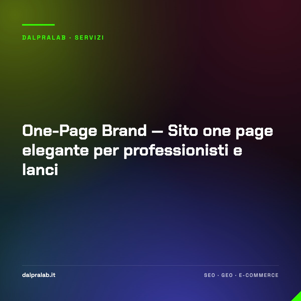 One-Page Brand — Sito one page elegante per professionisti e lanci