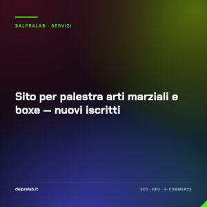 Sito per palestra arti marziali e boxe — nuovi iscritti