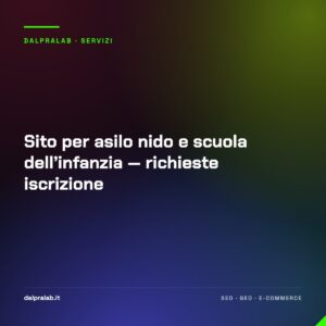 Sito per asilo nido e scuola dell’infanzia — richieste iscrizione