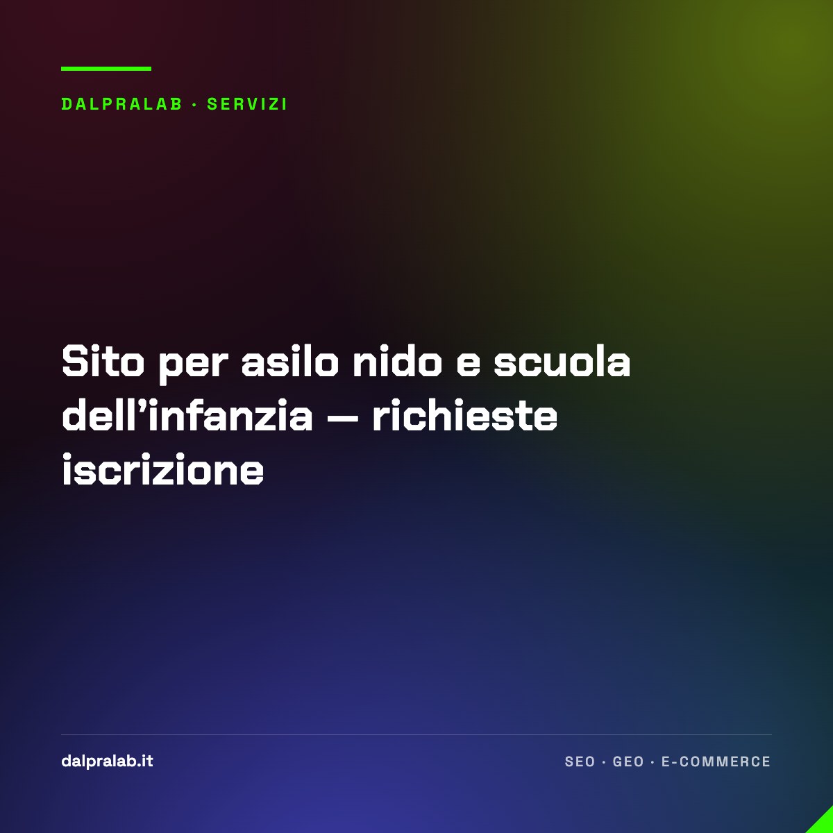 Sito per asilo nido e scuola dell’infanzia — richieste iscrizione