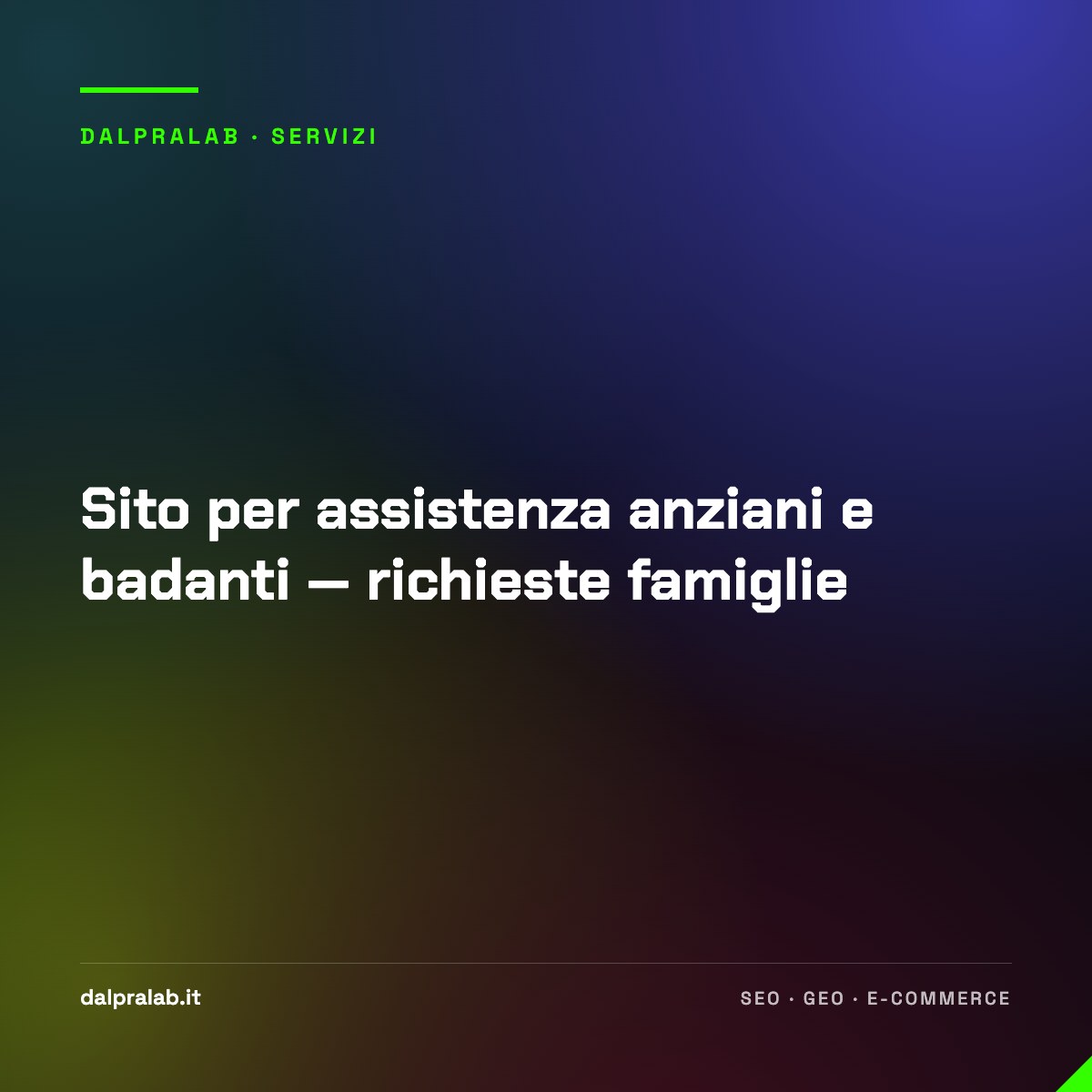 Sito per assistenza anziani e badanti — richieste famiglie