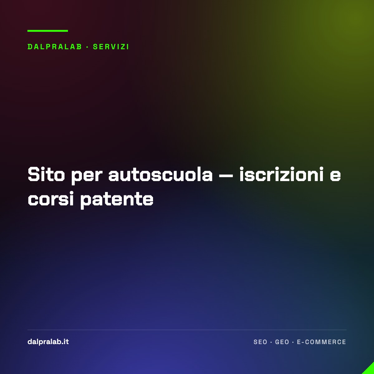 Sito per autoscuola — iscrizioni e corsi patente