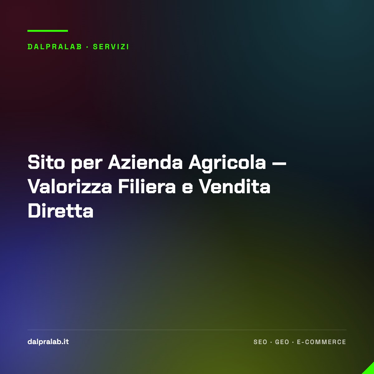 Sito per Azienda Agricola — Valorizza Filiera e Vendita Diretta